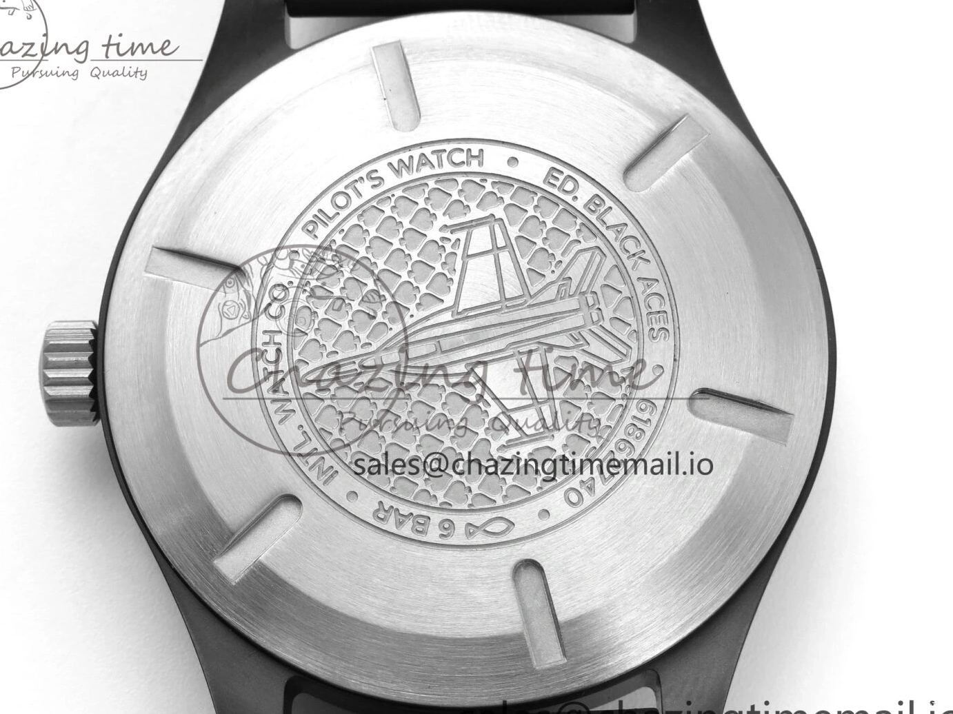 MIROTIME 0307 TravelReady Pilot IW326905 Black Aces M+F 1:1 Best Edition White Dial on Black Rubber Strap MY 7000